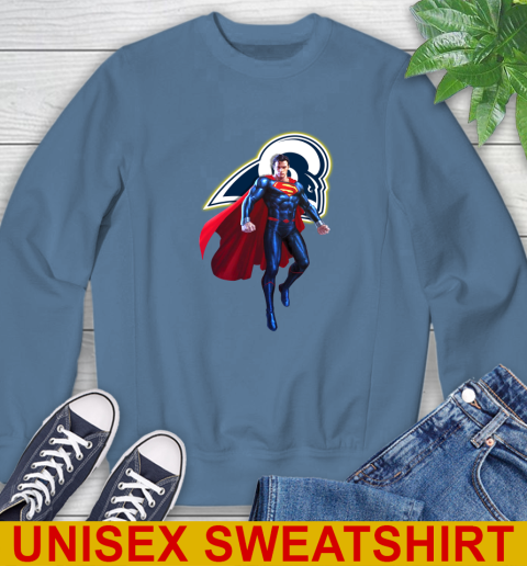 NFL Superman DC Sports Football Los Angeles Rams Sweatshirt 8