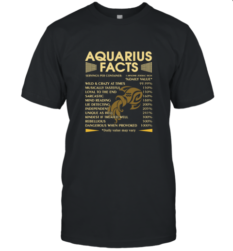 Zodiac Aquarius Facts Awesome Zodiac Sign Daily Value Unisex Jersey Tee