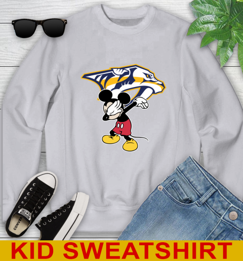 Nashville Predators NHL Hockey Dabbing Mickey Disney Sports Youth Sweatshirt 4