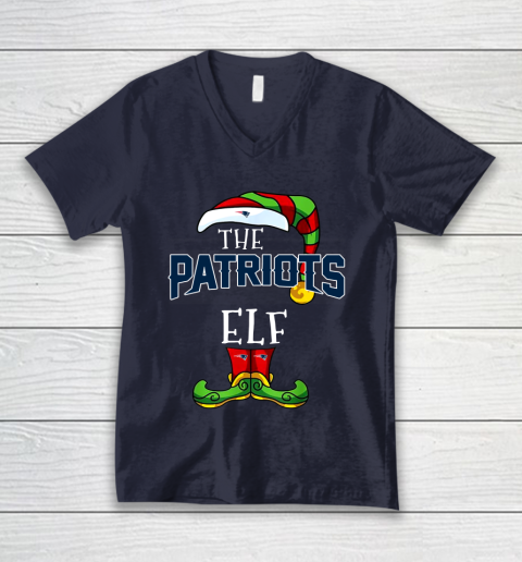 New England Patriots Christmas ELF Funny NFL V-Neck T-Shirt 2