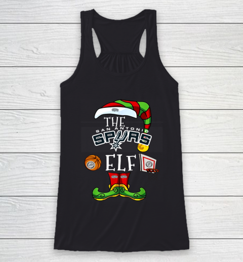 San Antonio Spurs Christmas ELF Funny NBA Racerback Tank