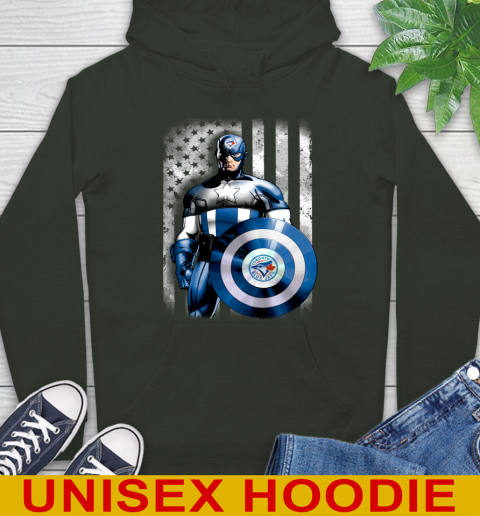Toronto Blue Jays MLB Baseball Captain America Marvel Avengers American Flag Shirt Hoodie 12