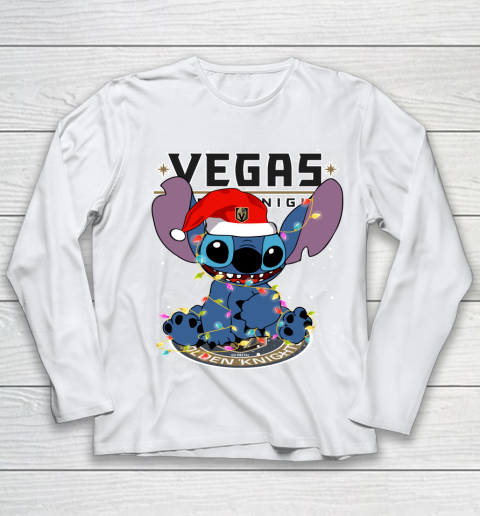 Vegas Golden Knights NHL Hockey noel stitch Christmas Youth Long Sleeve
