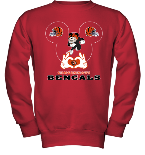 I Love The Bengals Mickey Mouse Cincinnati Bengals Sweatshirt 