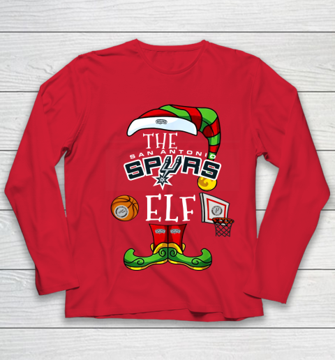 San Antonio Spurs Christmas ELF Funny NBA Youth Long Sleeve 8