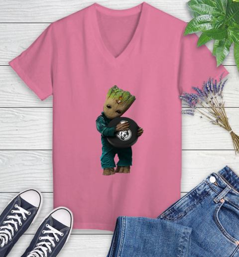 NHL Groot Guardians Of The Galaxy Hockey Sports Ottawa Senators Women's V-Neck T-Shirt 13