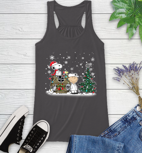 NHL Los Angeles Kings Snoopy Charlie Brown Woodstock Christmas Stanley Cup Hockey Racerback Tank 11