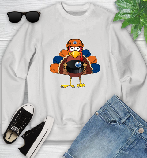 Edmonton Oilers Turkey Thanksgiving Day Youth Sweatshirt
