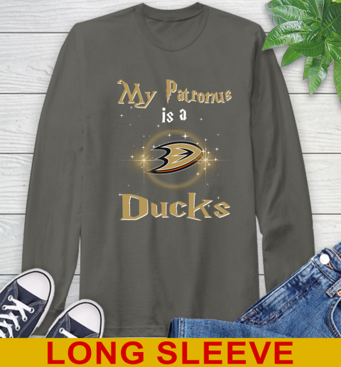 NHL Hockey Harry Potter My Patronus Is A Anaheim Ducks Long Sleeve T-Shirt 10