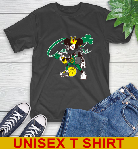 Boston Celtics NBA Basketball Mickey Peace Sign Sports T-Shirt 2