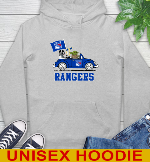NHL Hockey New York Rangers Darth Vader Baby Yoda Driving Star Wars Shirt Hoodie 6