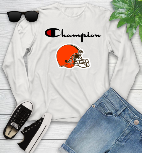 NFL Football Cleveland Browns Champion Shirt Youth Long Sleeve 10
