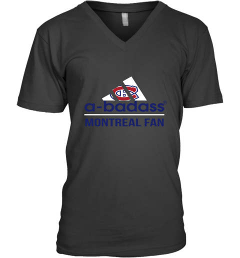 NHL A Badass Montreal Canadiens Fan Adidas Hockey Sports V-Neck T-Shirt