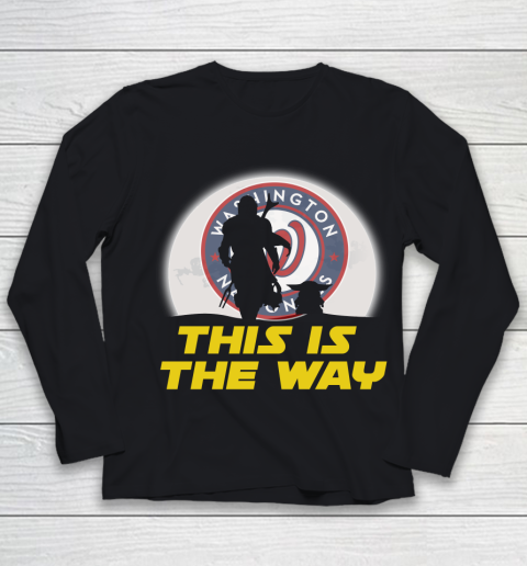 Washington Nationals MLB Baseball Star Wars Yoda And Mandalorian This Is The Way Youth Long Sleeve