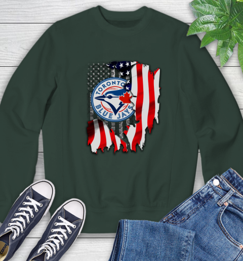 Toronto Blue Jays MLB Baseball American Flag Sweatshirt 12
