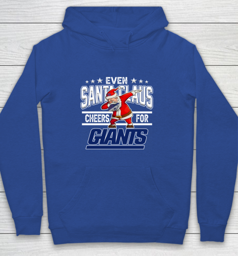 New York Giants Even Santa Claus Cheers For Christmas NFL Youth Hoodie 6