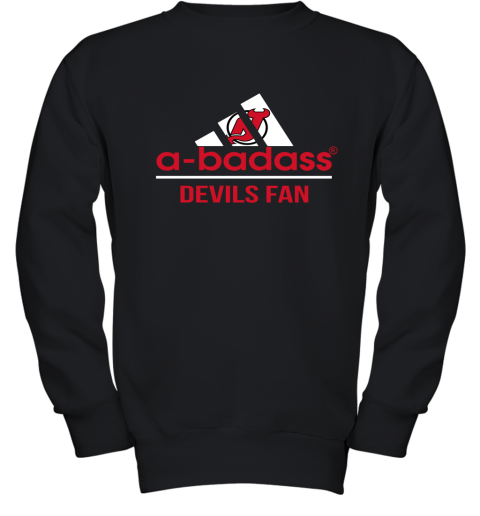 NHL A Badass New Jersey Devils Fan Adidas Hockey Sports Youth Sweatshirt