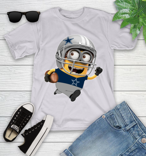 NFL Dallas Cowboys Minions Disney Football Sports Youth T-Shirt 4