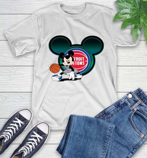 NBA Detroit Pistons Mickey Mouse Disney Basketball T-Shirt