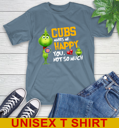 MLB Chicago Cubs Makes Me Happy You Not So Much Grinch Baseball Sports T-Shirt 9 MLB Chicago Cubs Makes Me Happy You Not So Much Grinch Baseball Sports T-Shirt - Image 9
