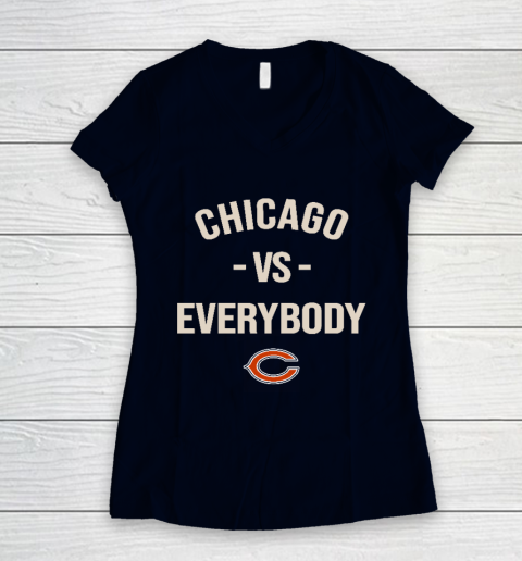 Chicago Bears Vs Everybody Women's V-Neck T-Shirt 2