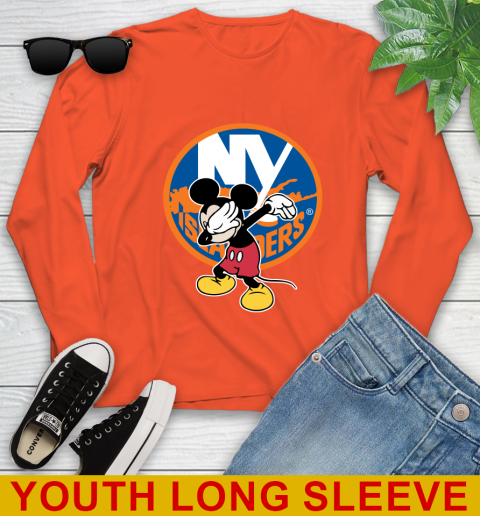 New York Islanders NHL Hockey Dabbing Mickey Disney Sports Youth Long Sleeve 4