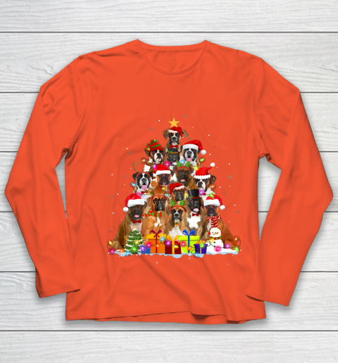 Christmas Pajama Boxer Tree Xmas Gifts Dog Dad Mom Youth Long Sleeve 3