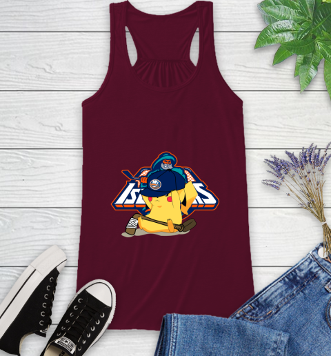 NHL Pikachu Hockey Sports New York Islanders Racerback Tank 3