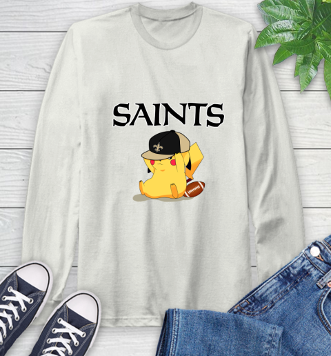 NFL Pikachu Football Sports New Orleans Saints Long Sleeve T-Shirt 12
