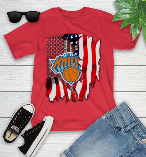 New York Knicks NBA Basketball American Flag Youth T-Shirt 13