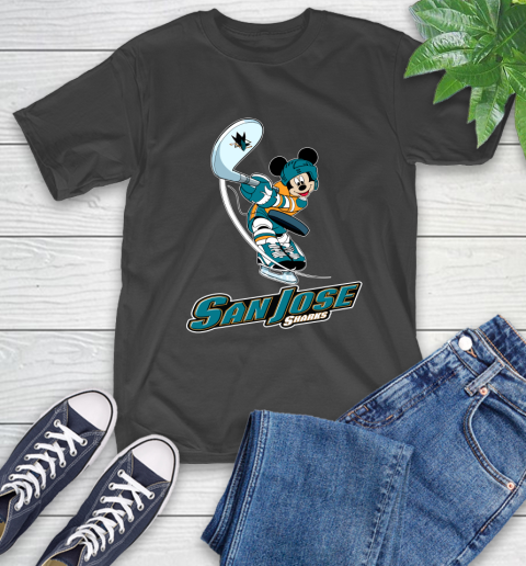 NHL Hockey San Jose Sharks Cheerful Mickey Mouse Shirt T-Shirt