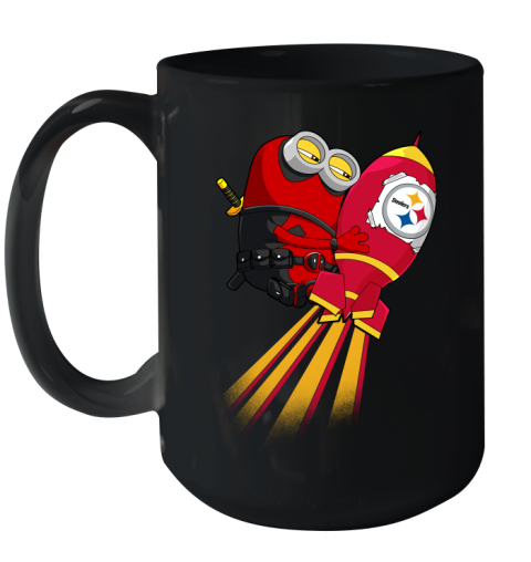 NFL Football Pittsburgh Steelers Deadpool Minion Marvel Shirt Ceramic Mug 15oz