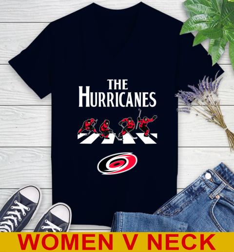 NHL Hockey Carolina Hurricanes The Beatles Rock Band Shirt Women's V-Neck T-Shirt 2