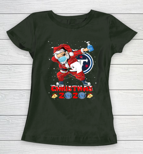 Tennessee Titans Funny Santa Claus Dabbing Christmas 2020 NFL Women's T-Shirt 4