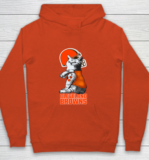 NFL Football My Cat Loves Cleveland Browns Youth Hoodie 4 NFL Football My Cat Loves Cleveland Browns Youth Hoodie - Image 4