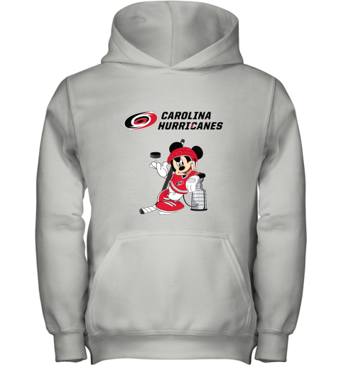 Mickey Carolina Hurricanes With The Stanley Cup Hockey NHL Youth Hoodie