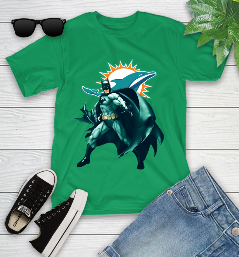 NFL Batman Football Sports Miami Dolphins Youth T-Shirt 6