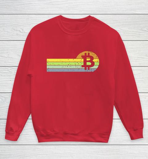 Bitcoin BTC Vintage Sunset Crypto Cryptocurrency Blockchain Youth Sweatshirt 7