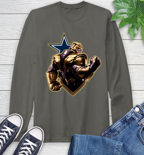 NFL Thanos Avengers Endgame Football Sports Dallas Cowboys Long Sleeve T-Shirt 8
