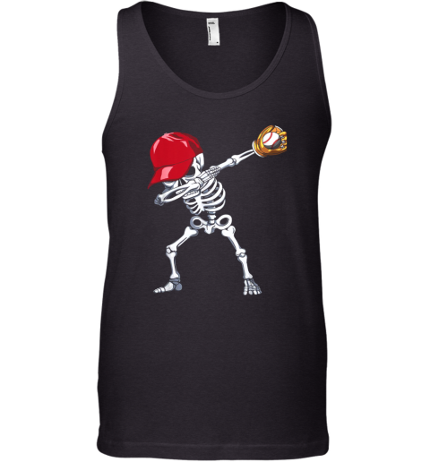 Dabbing Skeleton Baseball Shirt Funny Halloween Gift Boys Tank Top
