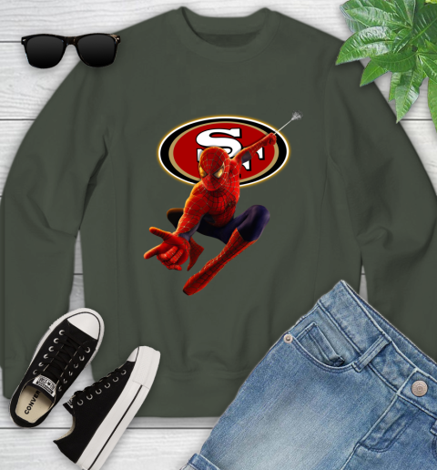 NFL Spider Man Avengers Endgame Football San Francisco 49ers Youth Sweatshirt 10