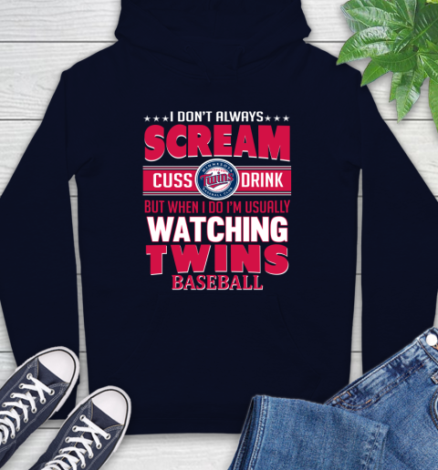 Minnesota Twins MLB I Scream Cuss Drink When I'm Watching My Team Hoodie 3