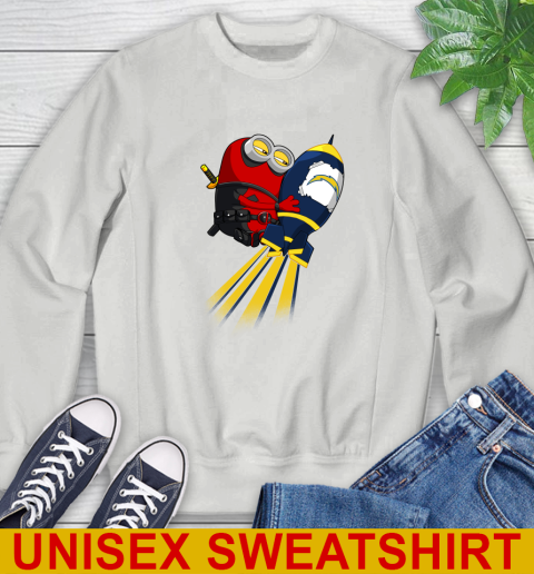 NFL Football Los Angeles Chargers Deadpool Minion Marvel Shirt Sweatshirt 5
