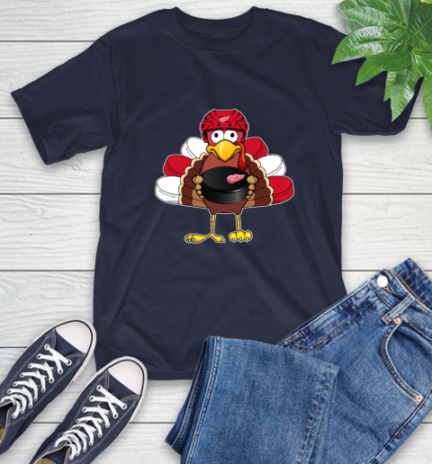Detroit Red Wings Turkey Thanksgiving Day T-Shirt 4