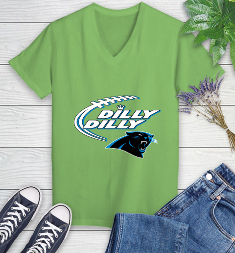 NFL Carolina Panthers Dilly Dilly Football Sports Women's V-Neck T-Shirt 11