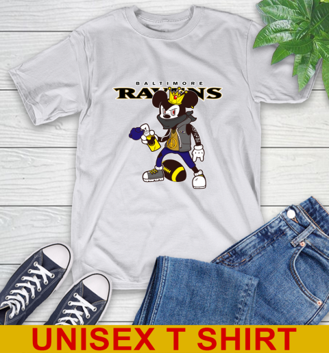 Baltimore Ravens NFL Football Mickey Peace Sign Sports T-Shirt 12