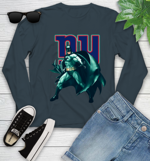 NFL Batman Football Sports New York Giants Youth Long Sleeve 8