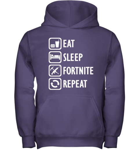 fmfn eat sleep fortnite repeat for gamer fortnite battle royale shirts youth hoodie 43 front purple