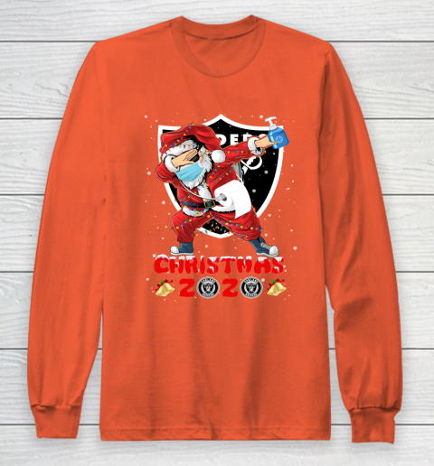 Oakland Raiders Funny Santa Claus Dabbing Christmas 2020 NFL Long Sleeve T-Shirt 3