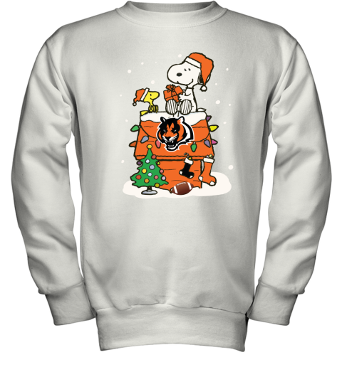 A Happy Christmas With Cincinnati Bengals Snoopy Youth Sweatshirt